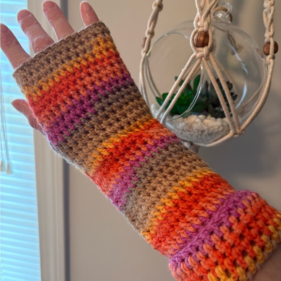 Colorful Crochet Fingerless Gloves - Handmade - Picture 2 of 3